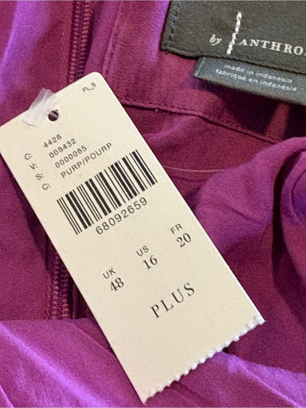 Anthropologie Purple V-Neck Vibrant Mini Dress Size 16W NWT - Picture 8 of 9